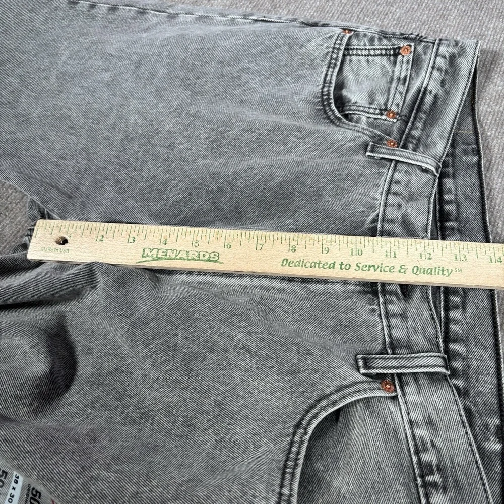Levis 501 Jeans Mens 38x30 Original Fit Straight Leg Gray‎ Denim Cotton NWOT